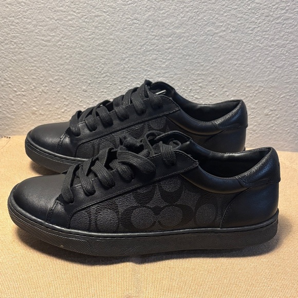 COACH Men's High Line Signature Logo Coated Canvas Sneakers - Picture 2 of 7